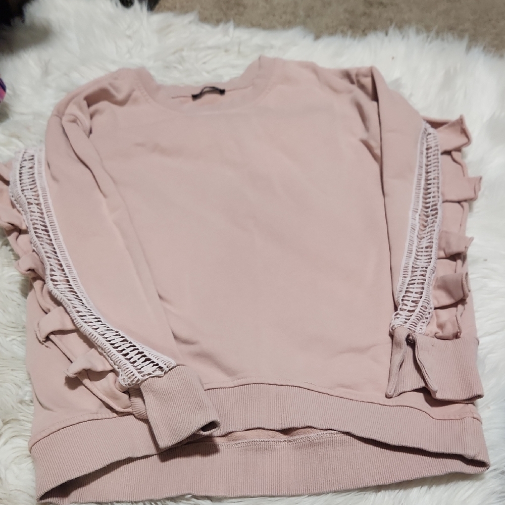 Junie Ruffle Sweatshirt- XS